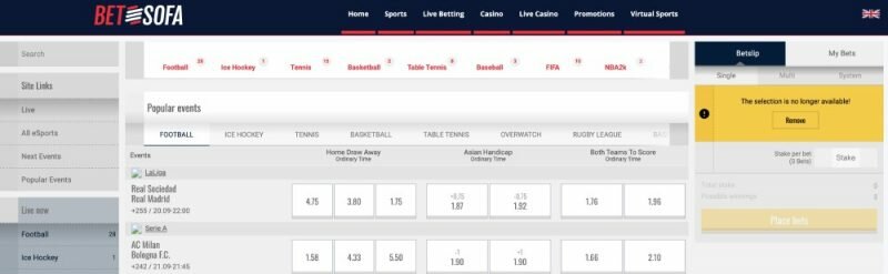 Betsofa sports betting online